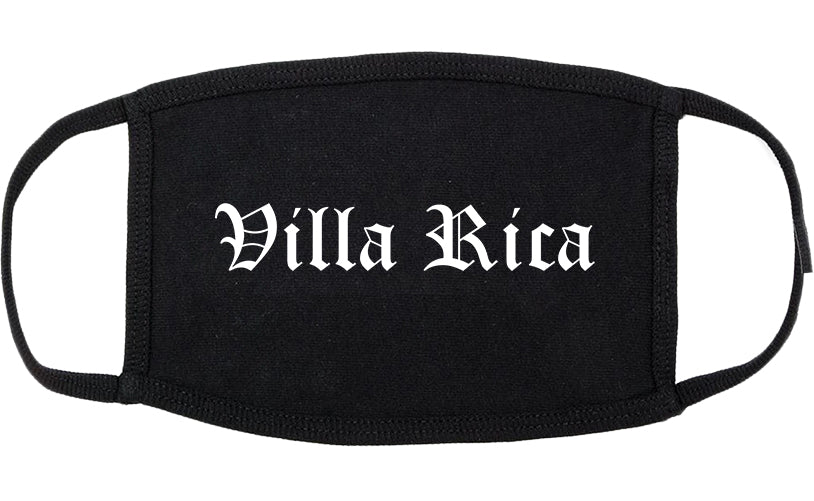 Villa Rica Georgia GA Old English Cotton Face Mask Black