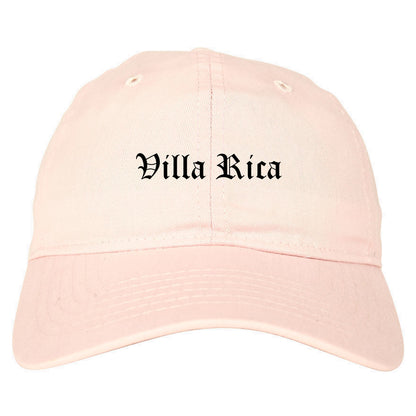 Villa Rica Georgia GA Old English Mens Dad Hat Baseball Cap Pink