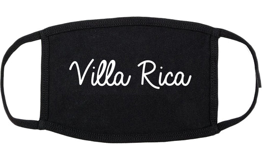 Villa Rica Georgia GA Script Cotton Face Mask Black
