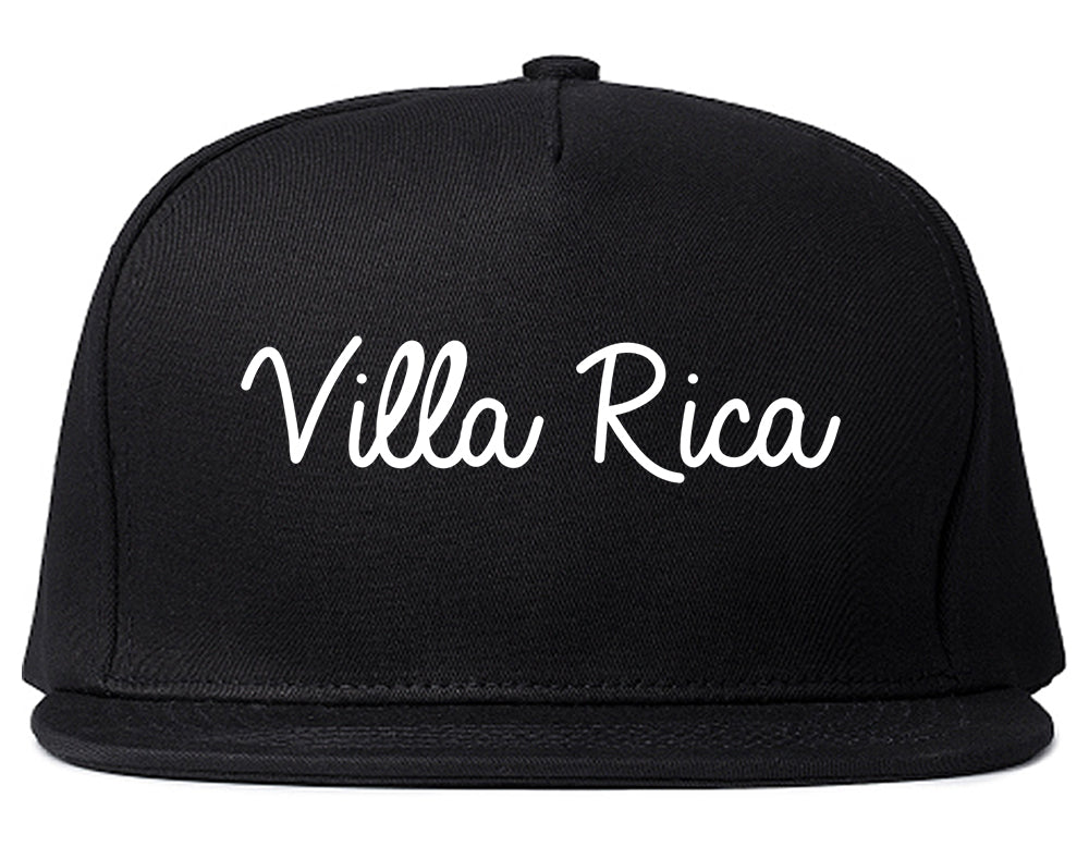 Villa Rica Georgia GA Script Mens Snapback Hat Black
