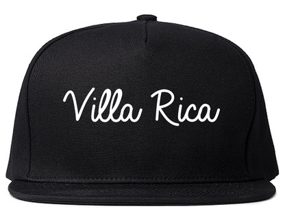 Villa Rica Georgia GA Script Mens Snapback Hat Black