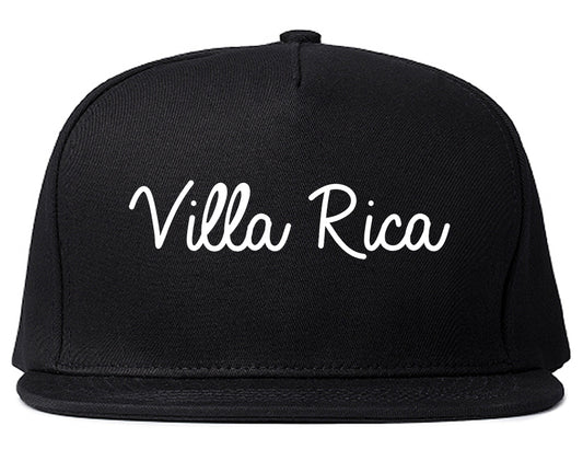 Villa Rica Georgia GA Script Mens Snapback Hat Black
