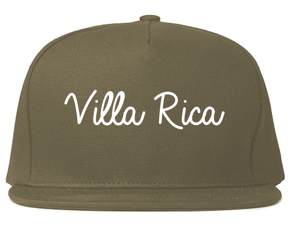 Villa Rica Georgia GA Script Mens Snapback Hat Grey
