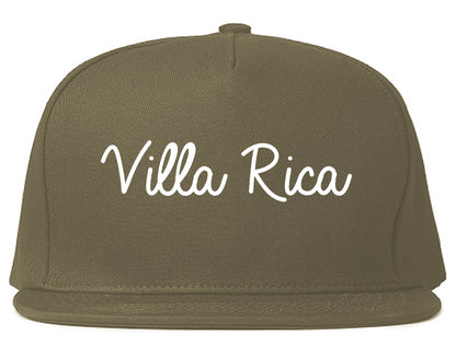 Villa Rica Georgia GA Script Mens Snapback Hat Grey