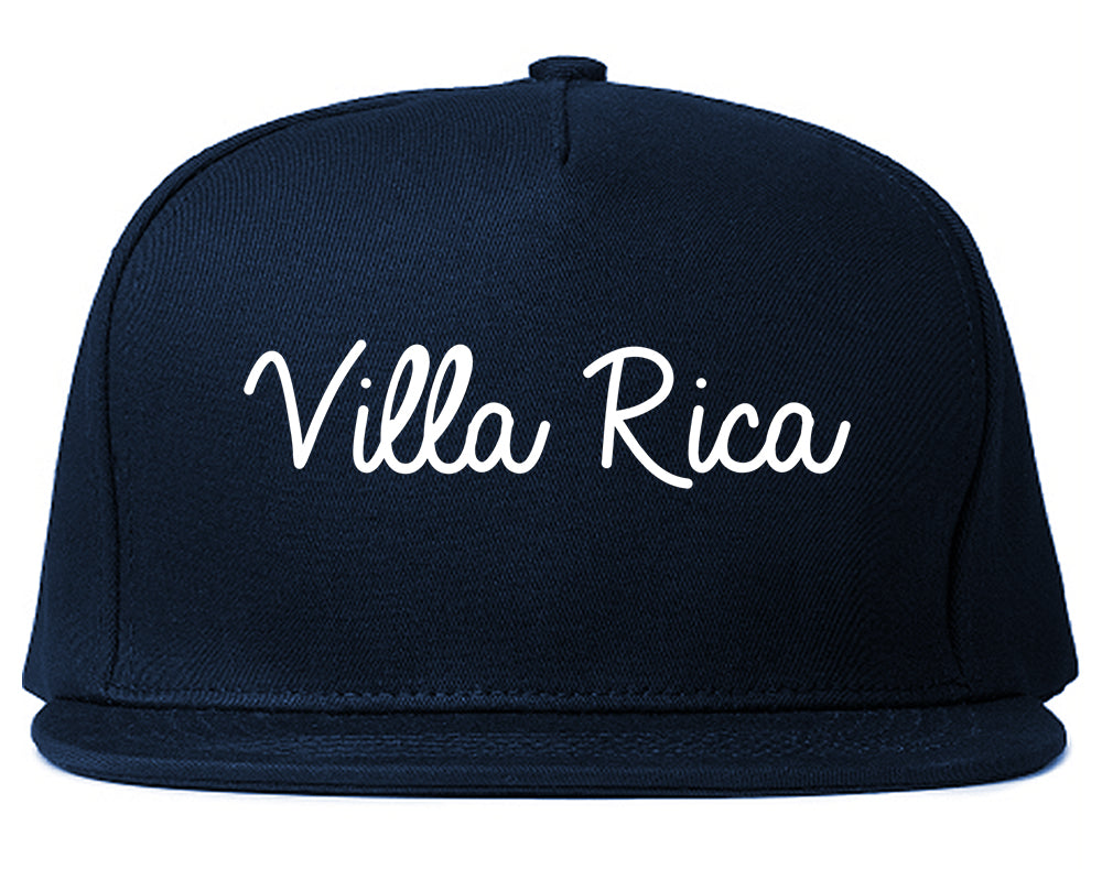 Villa Rica Georgia GA Script Mens Snapback Hat Navy Blue
