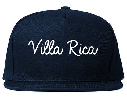 Villa Rica Georgia GA Script Mens Snapback Hat Navy Blue