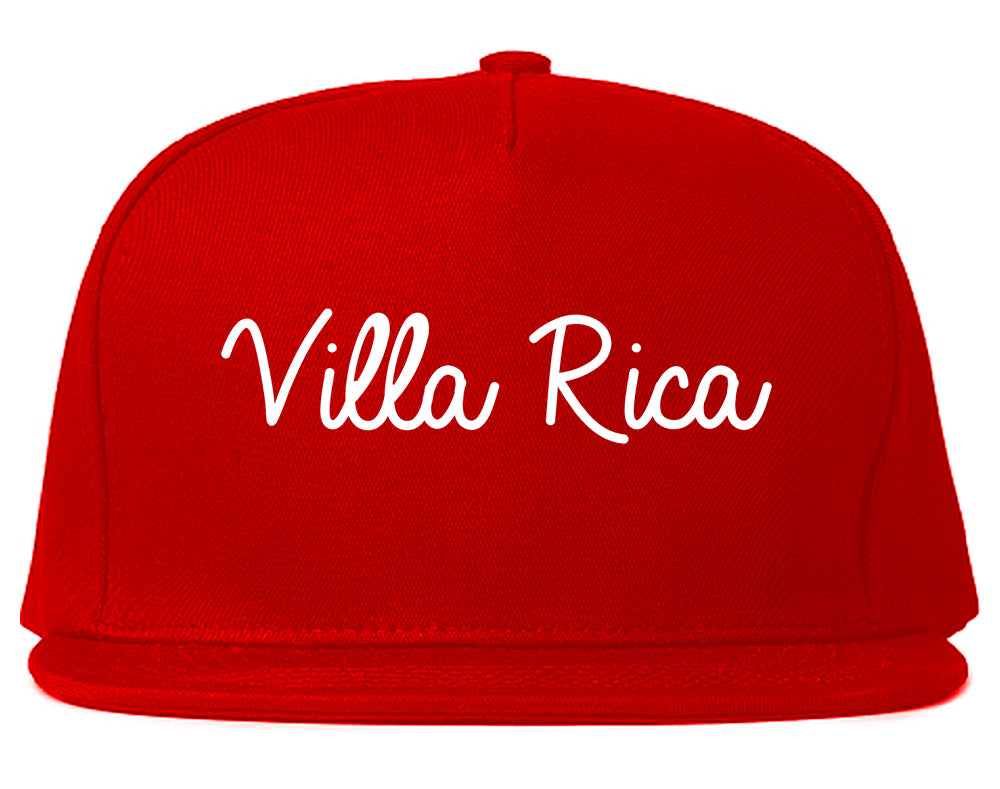 Villa Rica Georgia GA Script Mens Snapback Hat Red