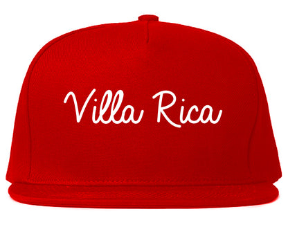 Villa Rica Georgia GA Script Mens Snapback Hat Red