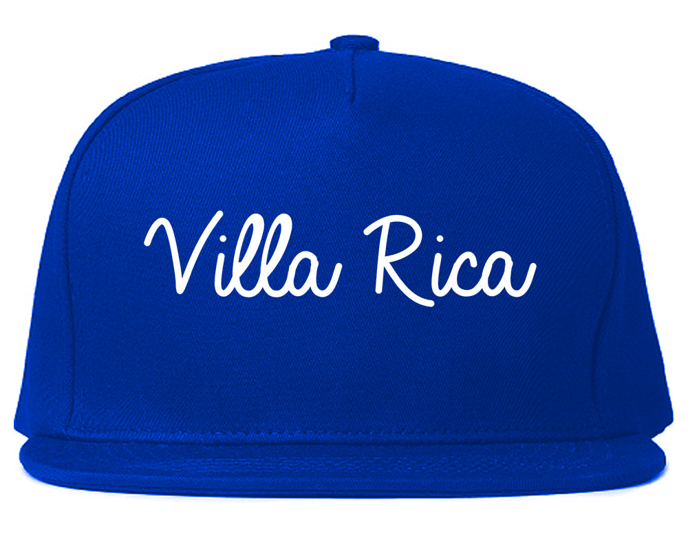 Villa Rica Georgia GA Script Mens Snapback Hat Royal Blue