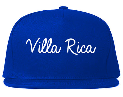 Villa Rica Georgia GA Script Mens Snapback Hat Royal Blue