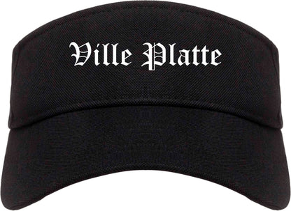 Ville Platte Louisiana LA Old English Mens Visor Cap Hat Black