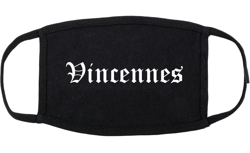 Vincennes Indiana IN Old English Cotton Face Mask Black