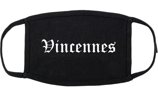 Vincennes Indiana IN Old English Cotton Face Mask Black