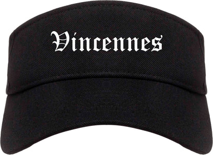 Vincennes Indiana IN Old English Mens Visor Cap Hat Black