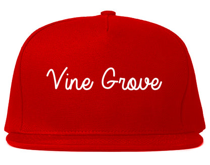 Vine Grove Kentucky KY Script Mens Snapback Hat Red
