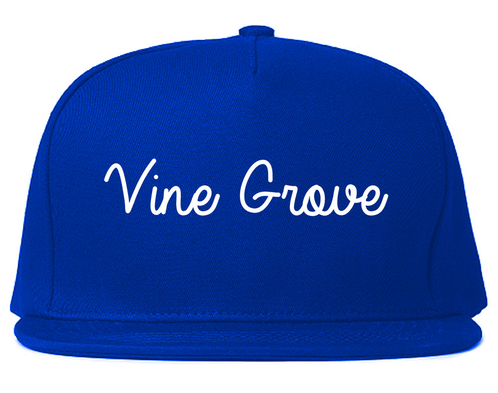Vine Grove Kentucky KY Script Mens Snapback Hat Royal Blue