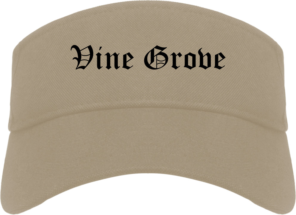 Vine Grove Kentucky KY Old English Mens Visor Cap Hat Khaki