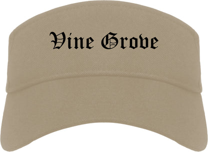 Vine Grove Kentucky KY Old English Mens Visor Cap Hat Khaki