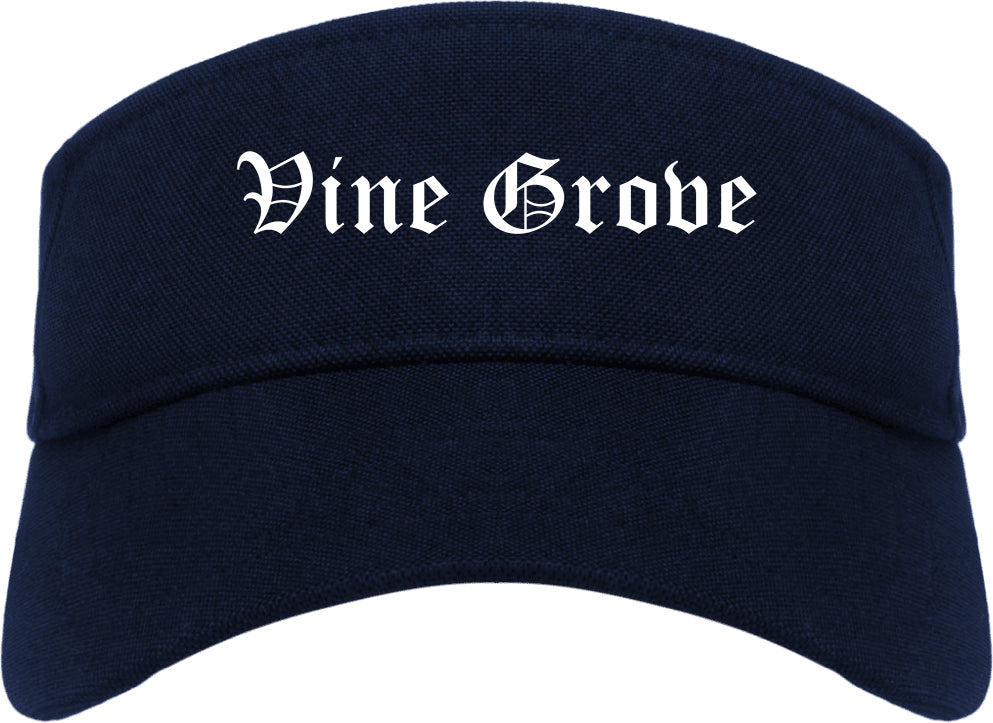 Vine Grove Kentucky KY Old English Mens Visor Cap Hat Navy Blue