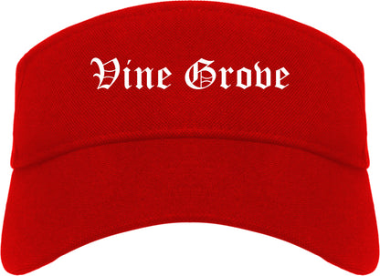 Vine Grove Kentucky KY Old English Mens Visor Cap Hat Red