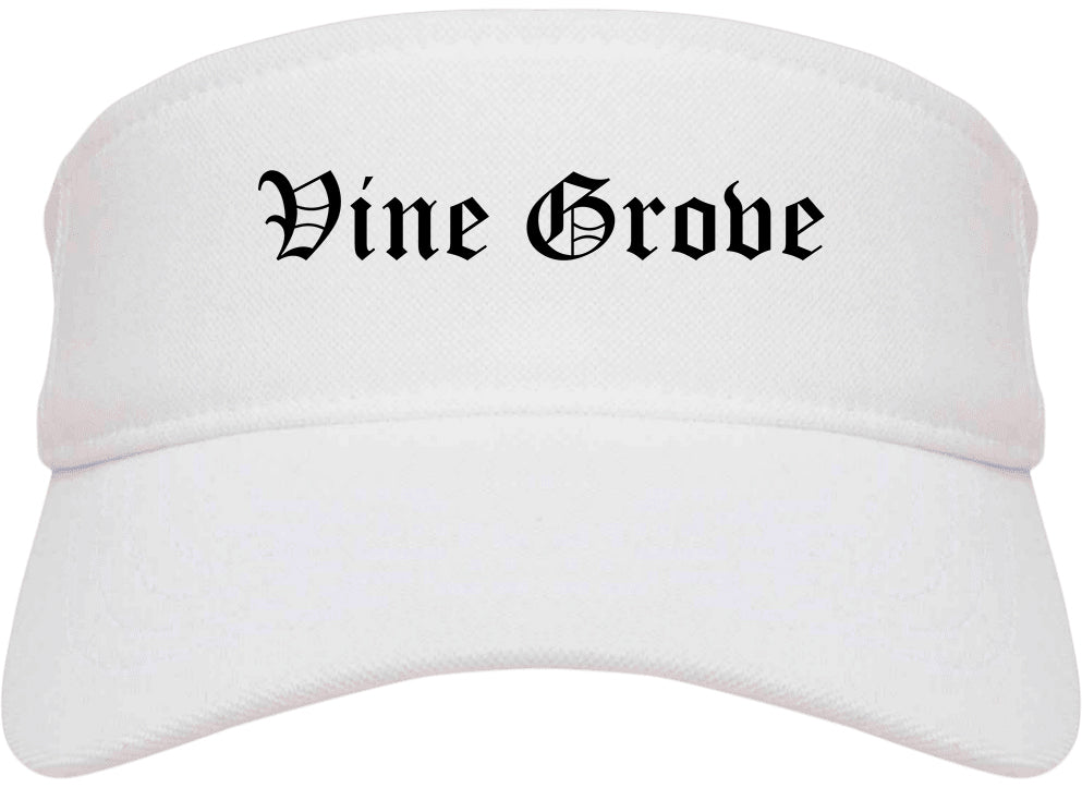 Vine Grove Kentucky KY Old English Mens Visor Cap Hat White