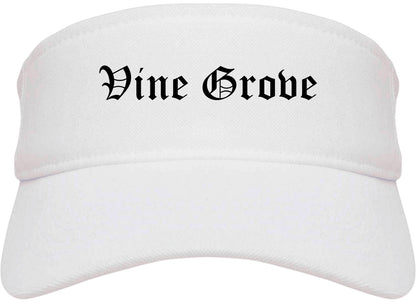 Vine Grove Kentucky KY Old English Mens Visor Cap Hat White
