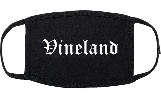 Vineland New Jersey NJ Old English Cotton Face Mask Black