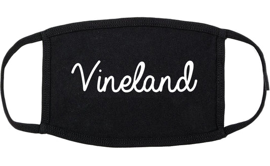 Vineland New Jersey NJ Script Cotton Face Mask Black