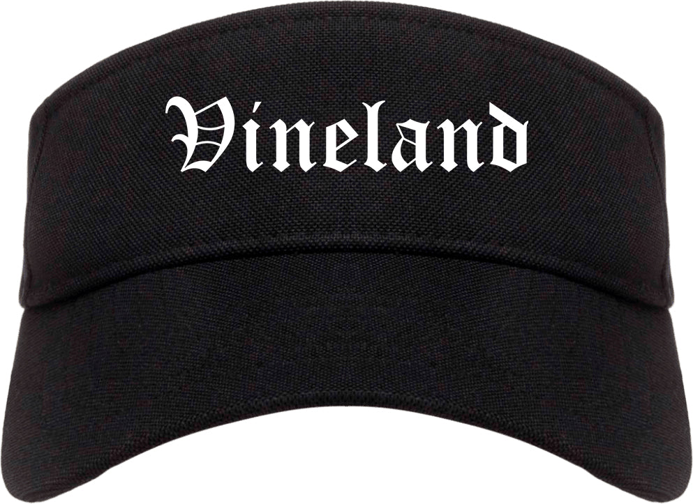 Vineland New Jersey NJ Old English Mens Visor Cap Hat Black