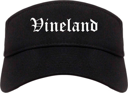 Vineland New Jersey NJ Old English Mens Visor Cap Hat Black