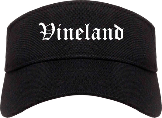Vineland New Jersey NJ Old English Mens Visor Cap Hat Black