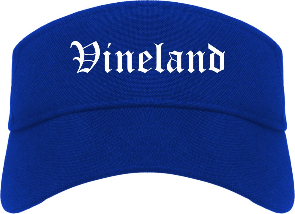 Vineland New Jersey NJ Old English Mens Visor Cap Hat Royal Blue