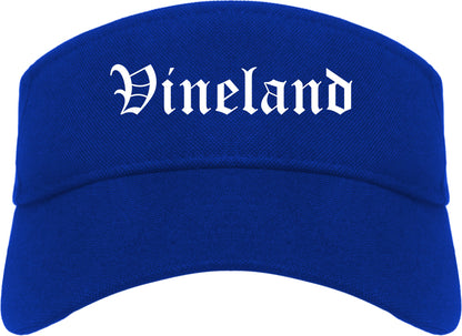 Vineland New Jersey NJ Old English Mens Visor Cap Hat Royal Blue