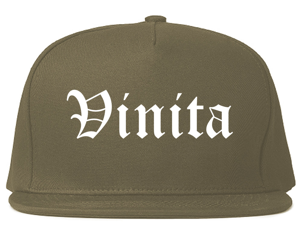 Vinita Oklahoma OK Old English Mens Snapback Hat Grey