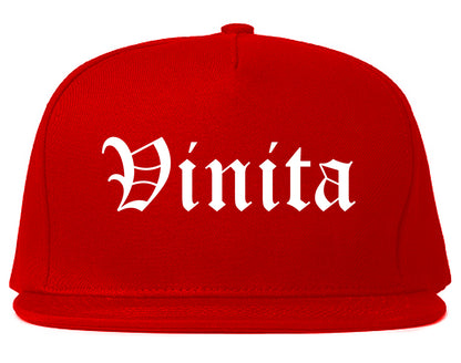 Vinita Oklahoma OK Old English Mens Snapback Hat Red