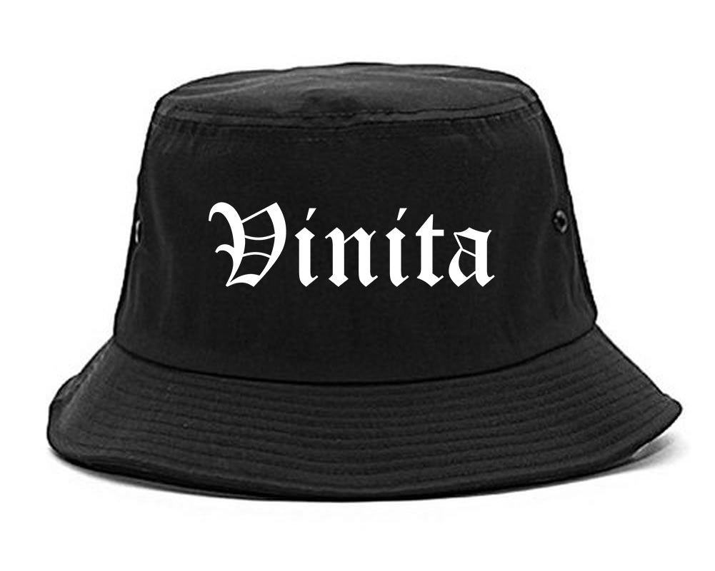 Vinita Oklahoma OK Old English Mens Bucket Hat Black