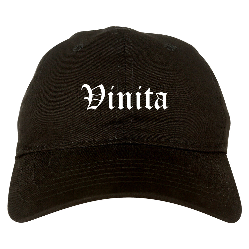 Vinita Oklahoma OK Old English Mens Dad Hat Baseball Cap Black