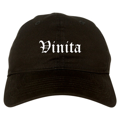 Vinita Oklahoma OK Old English Mens Dad Hat Baseball Cap Black