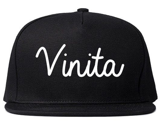 Vinita Oklahoma OK Script Mens Snapback Hat Black