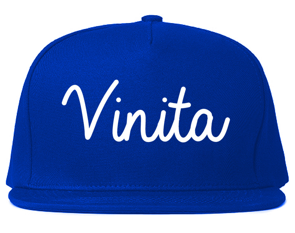 Vinita Oklahoma OK Script Mens Snapback Hat Royal Blue