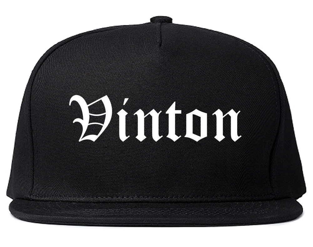 Vinton Iowa IA Old English Mens Snapback Hat Black