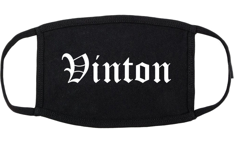 Vinton Virginia VA Old English Cotton Face Mask Black