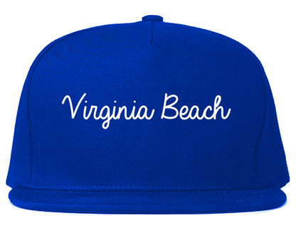 Virginia Beach Virginia VA Script Mens Snapback Hat Royal Blue