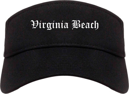 Virginia Beach Virginia VA Old English Mens Visor Cap Hat Black