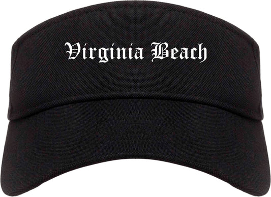 Virginia Beach Virginia VA Old English Mens Visor Cap Hat Black