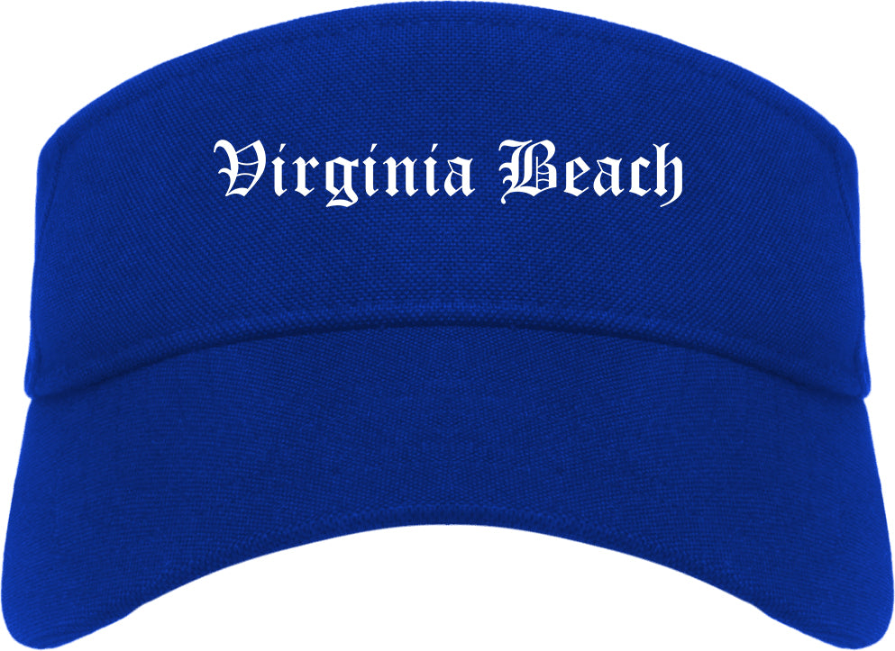 Virginia Beach Virginia VA Old English Mens Visor Cap Hat Royal Blue