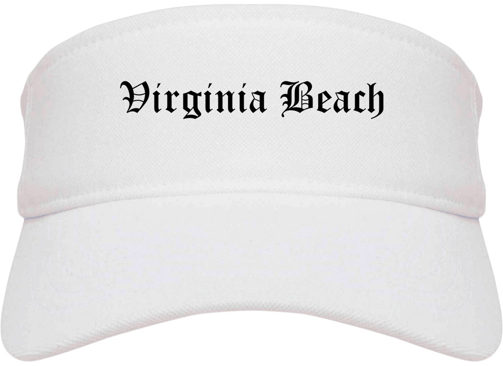 Virginia Beach Virginia VA Old English Mens Visor Cap Hat White