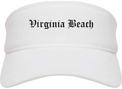 Virginia Beach Virginia VA Old English Mens Visor Cap Hat White