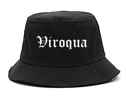 Viroqua Wisconsin WI Old English Mens Bucket Hat Black