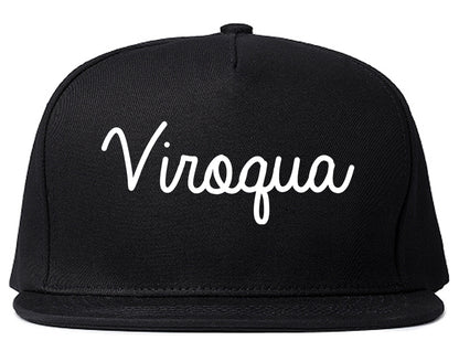 Viroqua Wisconsin WI Script Mens Snapback Hat Black